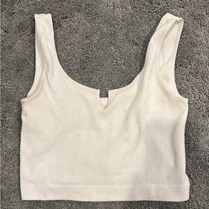 White Suzette tank with v